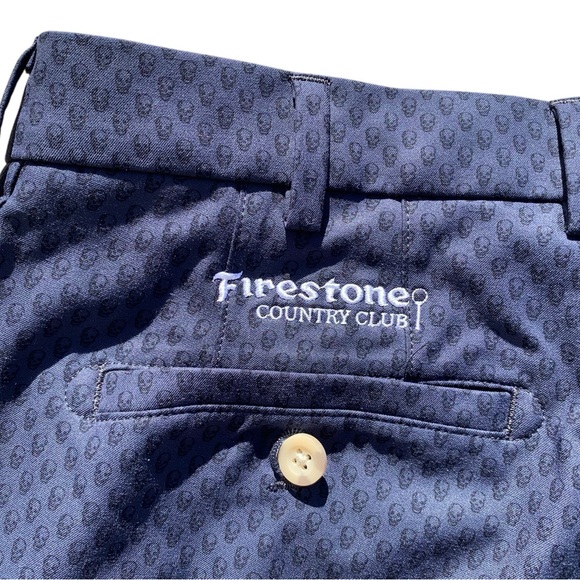 Peter Millar Carrboro Performance Golf Skull Shorts Navy Blue Size 34 - Picture 5 of 7